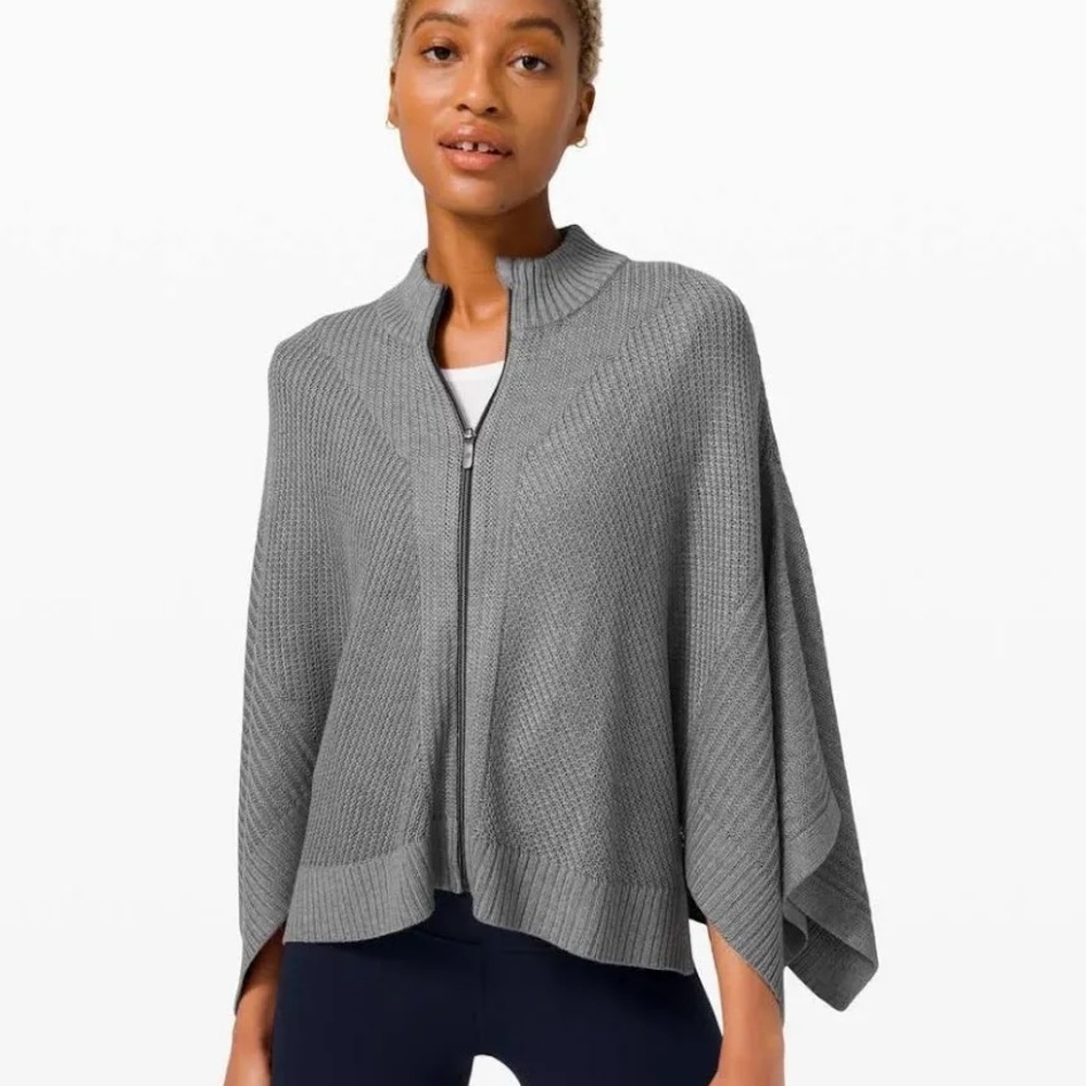 lululemon athletica Xs/S Charcoal Knit Poncho jacket